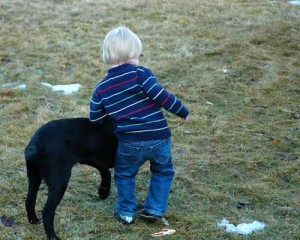 Kids and labs, they go together like pie and ice cream